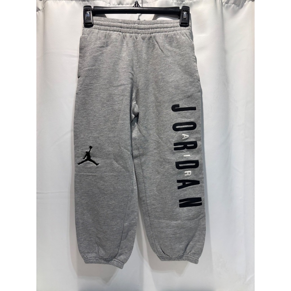 Jordan Sweatpants Kids Size S‎ 8-10Y Gray Fleece Jumpman Logo Joggers